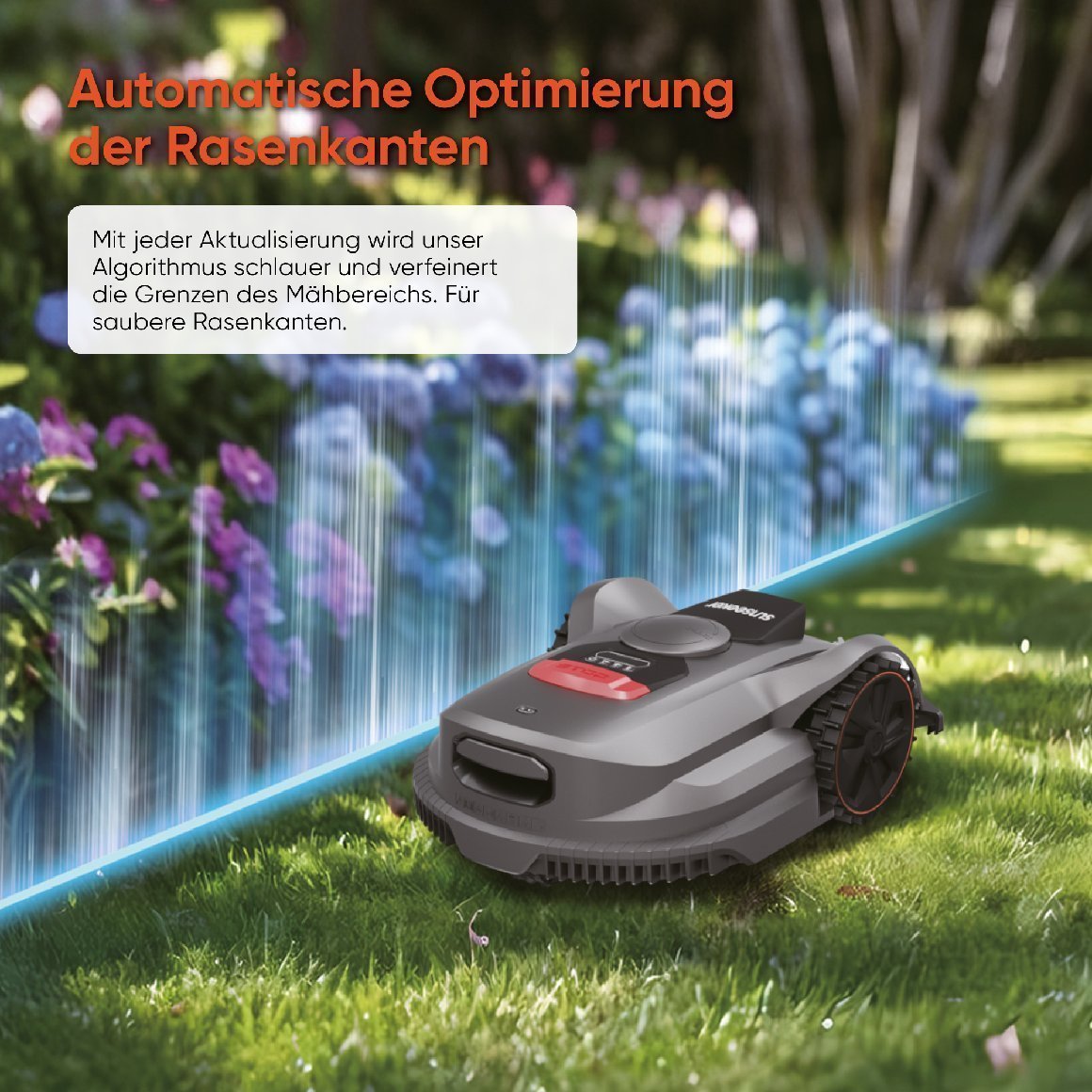 Sunseeker kabelloser Mähroboter Elite X7 Plus - für Sportplätze und Großflächen mit Allradantrieb